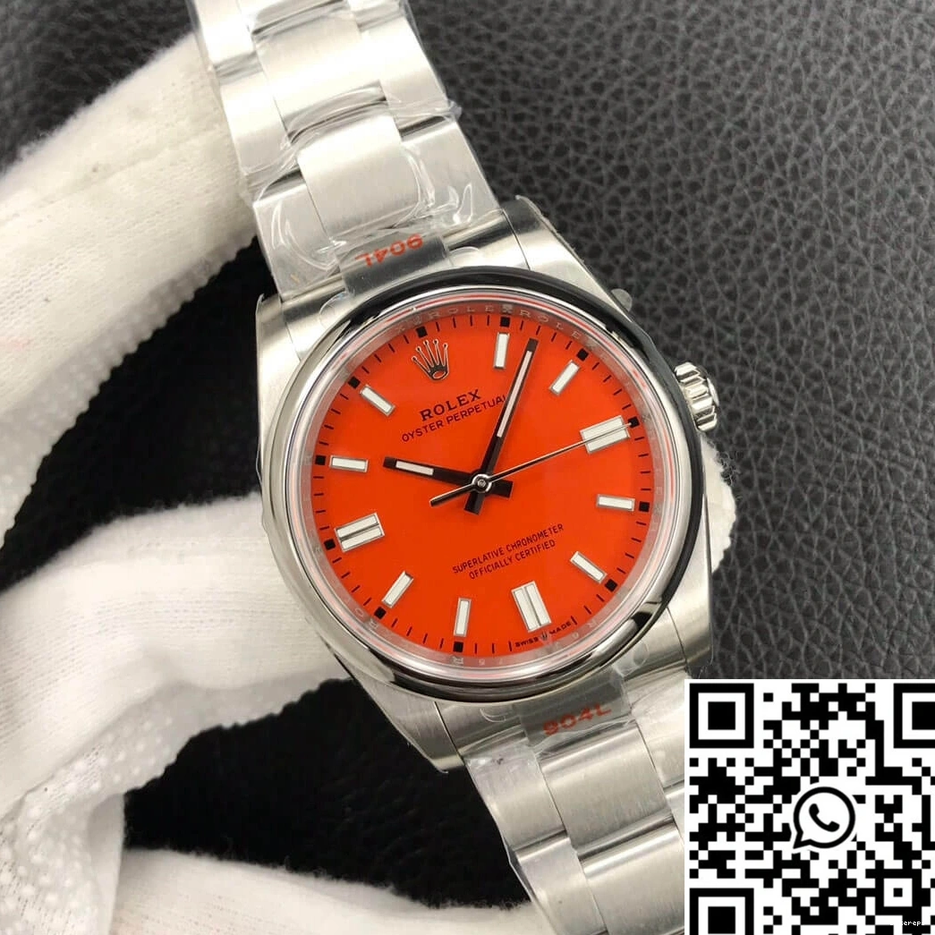 Oyster 36MM Coral Perpetual Rolex M126000-0007 Red Factory Dial EW 0220